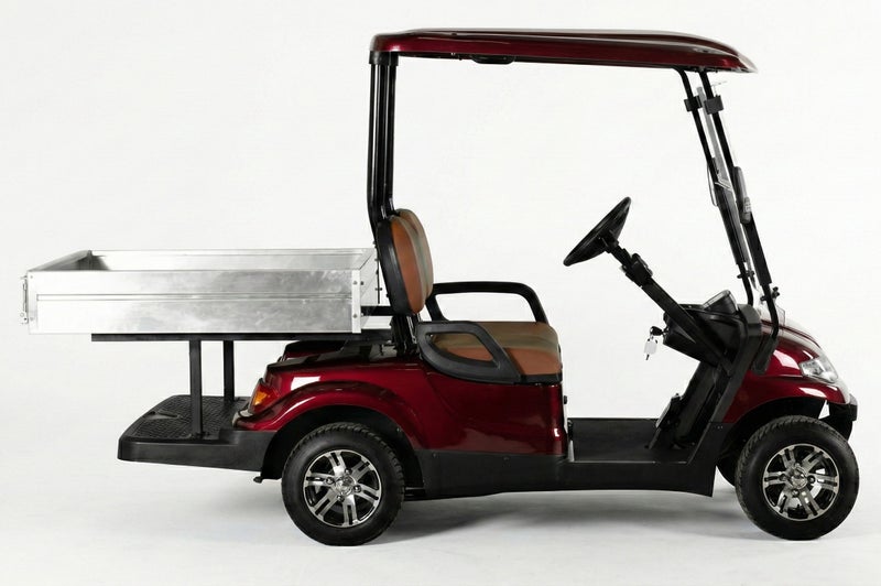 EPIC 2+Short Cargo Non-Lifted Electric Golf Cart with Lithium Battery 105Ah  & Standard Tires  | Utility LSEV (Red) - Image 3